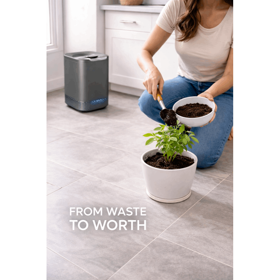 NAGUALEP Smart Waste Kitchen Composter – Electric Countertop Compost Bin, 2.5L, Stainless Steel