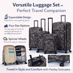4-Piece Softside Spinner Luggage Set (20+24+28+32 inch) Lightweight Travel Suitcases with 360° Wheels, Telescopic Handle, Multi Pocket Design