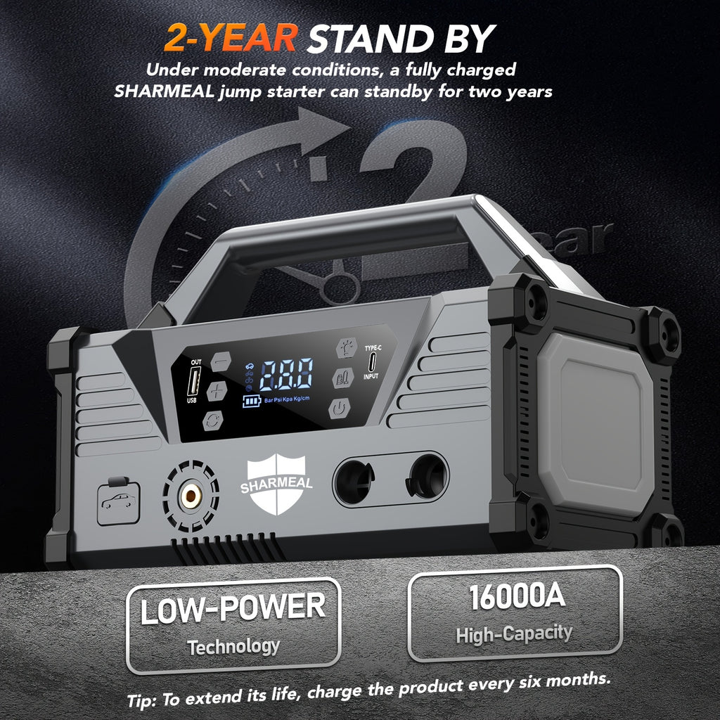 15-in-1 Jump Starter with Air Compressor 26000A 160PSI 30W Charging, Portable Car Battery Jump Starter (All Gas/All Diesel) Jump Box Car Battery Jumper Starter Portable Jumper Cables, LED Lights, Battery Chargers, Winter Essentials, Holiday Gifts.