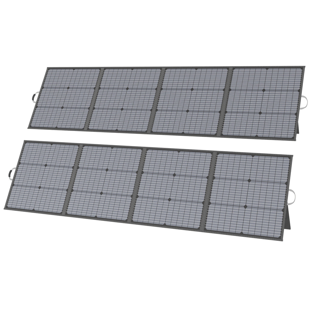 Portable Solar Panel Set — MHPOWOS 2-Piece 220W 40V Foldable Design for Power Stations, Camping and RV Use