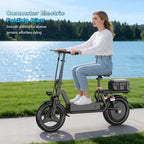 749W Powerful Motor Electric Scooter, 48V 18Ah Large Battery, 35 Miles Long Range, Detachable Rear Storage Box, Perfect for Commute Travel Shopping Campus