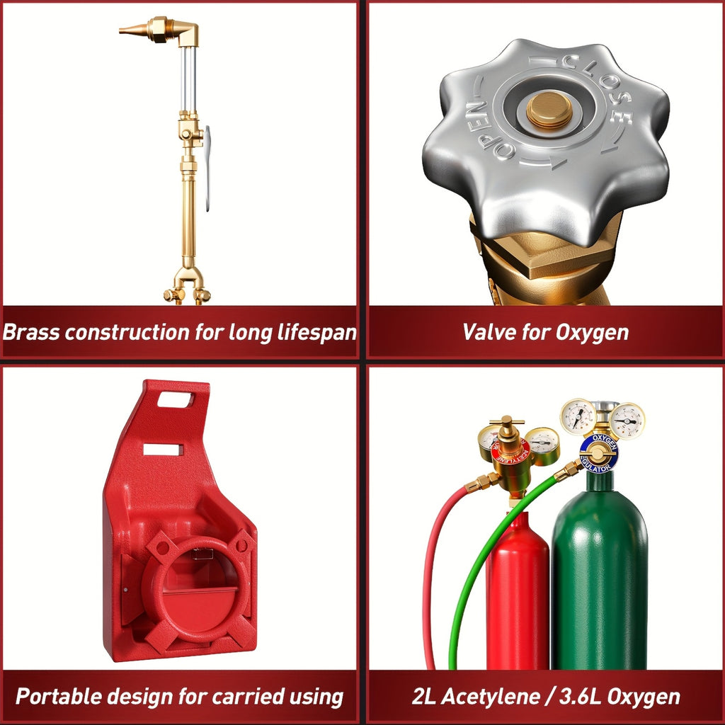 Professional Portable Oxygen Acetylene Oxy Welding Cutting Torch Kit W/Gas Tank