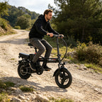Electric Bike for Adults Teens, 749W Peak Folding Ebike, 25MPH & 25Miles, 48V 15A Portable Electric Mini Bike, Dual Suspension, Commuting Ebike with R-seat