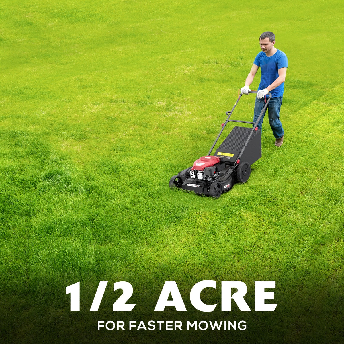 Self Propelled Gas Lawn Mower 21In. 170Cc, Gas Engine 3-In-1 Mulch, Bag, Side Discharge, 6-Position Height Adjustment, Lawn Mower, Self Propelled Lawn Mower, Lawn Care Equipment, Yard Maintenance, Adjustable Height Mower, Versatile Discharge