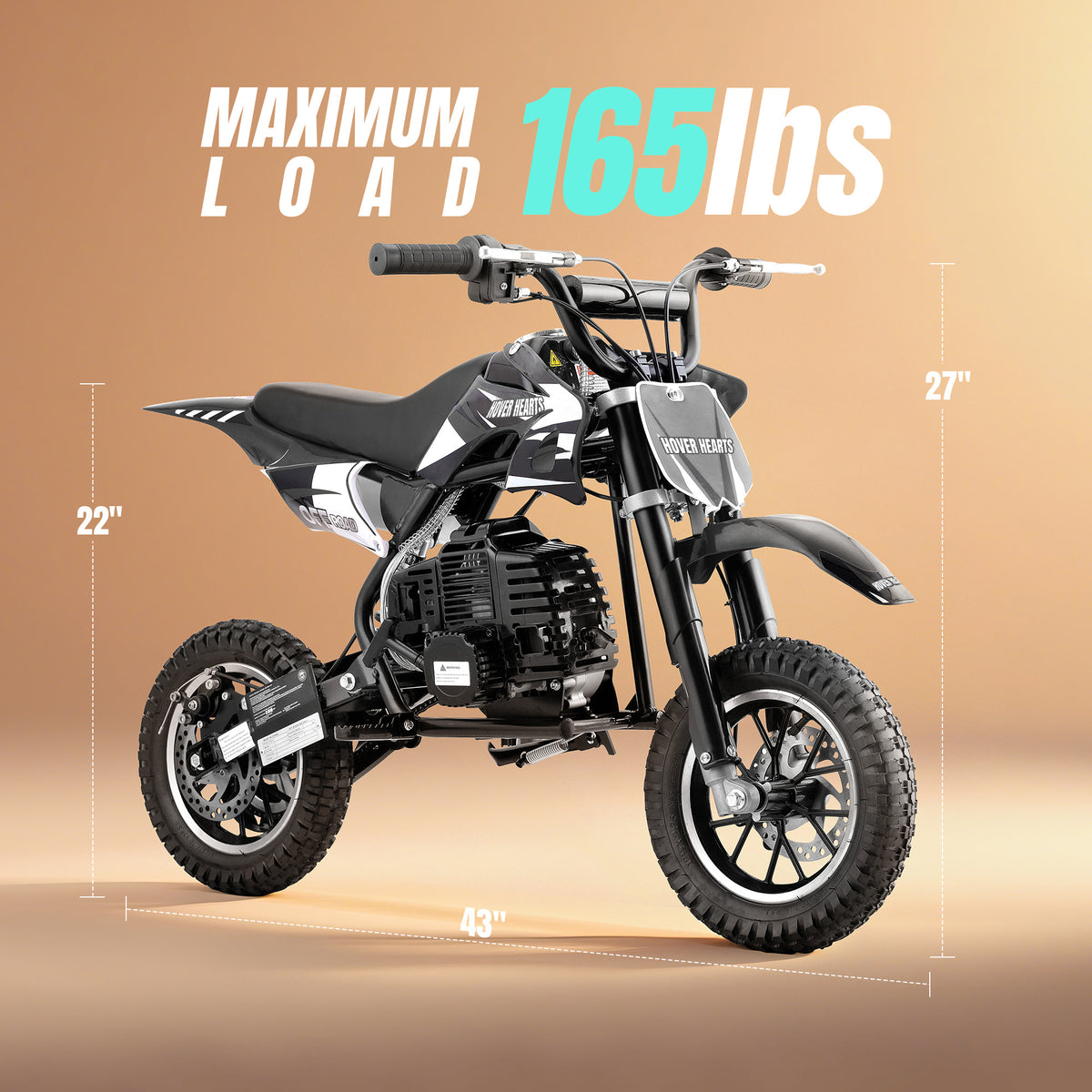 4-Stroke Gas Mini Off-Road Racing Motorcycle, Pocket Motorcycle, Two-Stroke Off-Road Racing Motorcycle, Gasoline-Powered Off-Road Racing Motorcycle, Equipped with Off-Road Tires, Shock Absorbers, Pull Start, Front and Rear Disc Brakes, Top Speed 20 mph-