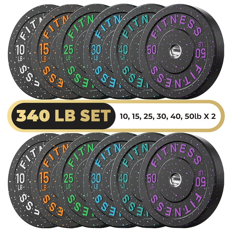 High Bounce Bumper Plates, 2-Inch Weight Plates for Weight Lifting And Strength Training, Colored Rubber Weight Plates for Home Gym
