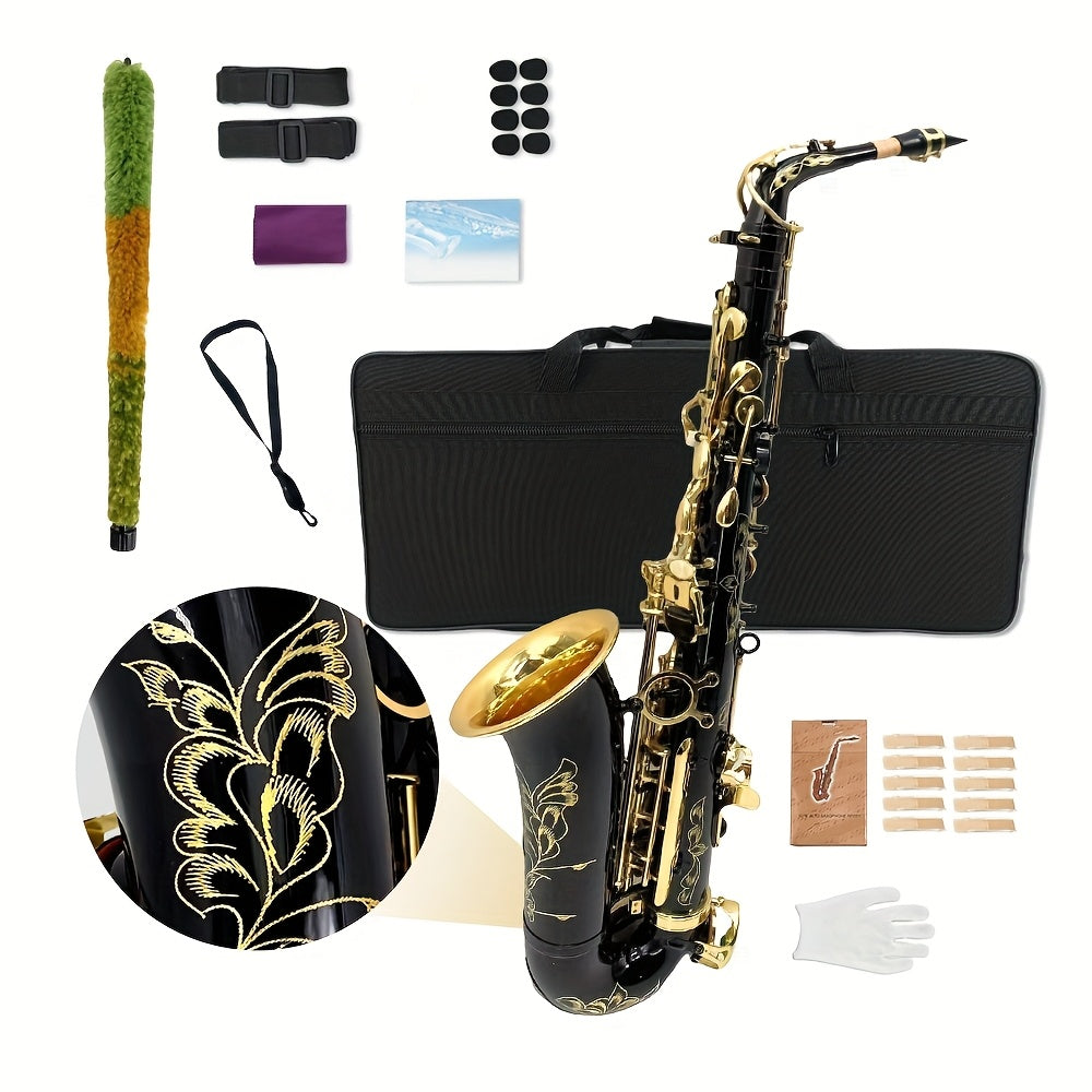 WUQIMUSC Alto And Soprano Saxophone | E-Flat Alto/B-Flat Soprano Available | Multiple Colors And Golden Lacquer End | Handcrafted | Full Kit with Case And Mouthpiece | Ideal Easter Gift for Friends, Him And Her Wind Instruments