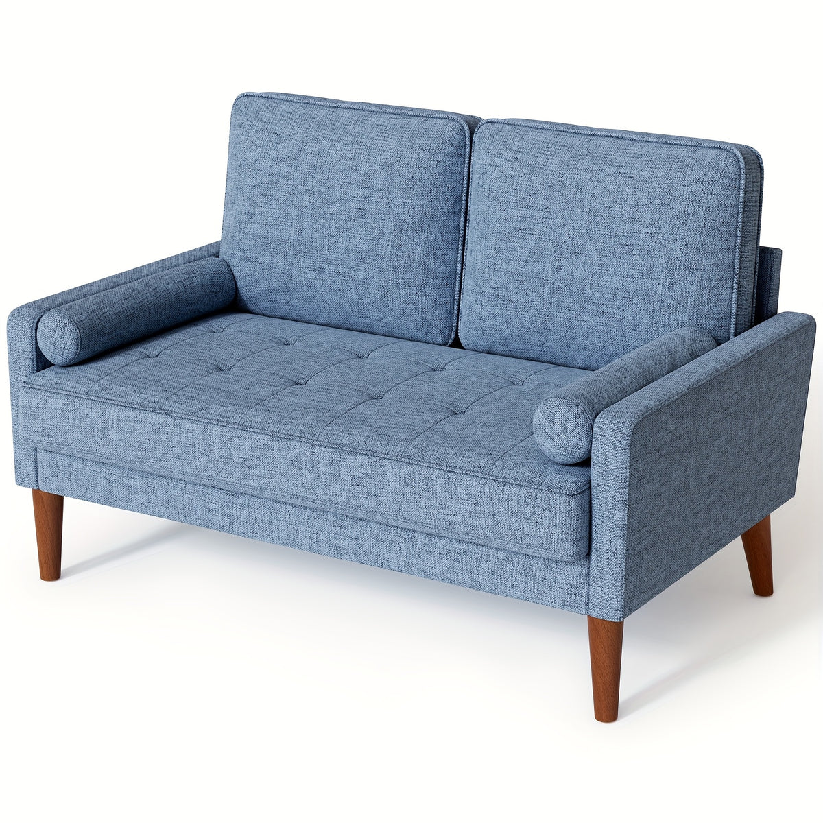 Vesgantti 48" Mid-Century Modern Loveseat Sofa - Ideal for Compact Areas, Suitable for Living Room Or Bedroom | Detachable Cover, Spring Cushions, Sturdy Wooden Frame | to Assemble