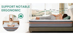 10/12 Inch Full Queen Size Memory Foam Mattress | Ergonomically Designed, Medium Firm Hybrid Mattress Featuring Pocket Springs, Grey Quilted Cover, Fire-Resistant