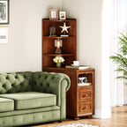 A Sleek Nightstand Made of Solid Wood in a Mid-Century Modern Style, Featuring a Robust And Durable Build, Designed to Save Space in Your Bedroom Or Living Room (1pc)