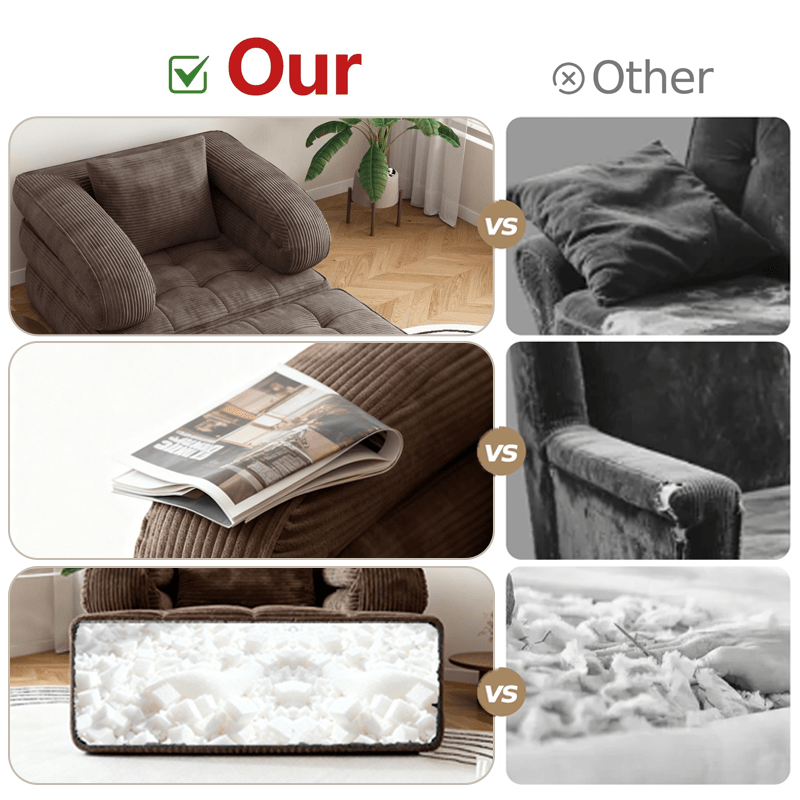 Multi-functional Convertible Sofa Bed—No Assembly Required, High-density Sponge, Soft and Skin-friendly Fabric | Suitable for Small Spaces, Bedrooms, Apartments, RVs as a Multi-position Sofa, Movie Sofa, Lazy Sofa, Office Sofa, Lounger, or Leisure