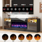 Fireplace TV Stand for Up to 80-Inch TVs with 36-Inch Fireplace, Modern Entertainment Center for Living Rooms