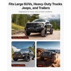VEVOR Electric Winch, 13500 lbs Load Capacity, 12V DC Truck Winch with Φ3/8 in x 85 ft Synthetic Rope, Wireless & Wired Remote Control, Towing Off-Road SUV Jeep Trailer Boat