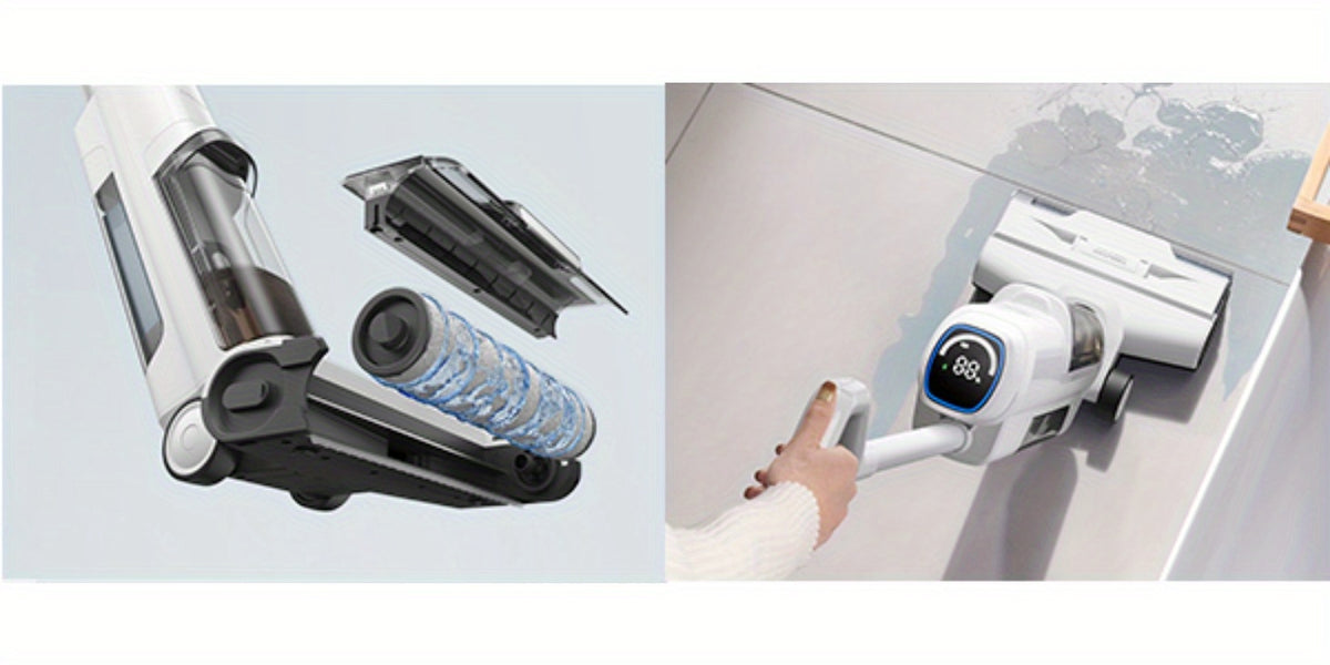 Wet Dry Vacuum Cleaner DREAME K10 Plus for Home Messes, 6.5KPa Suction and Flexible Cord or Battery Operation