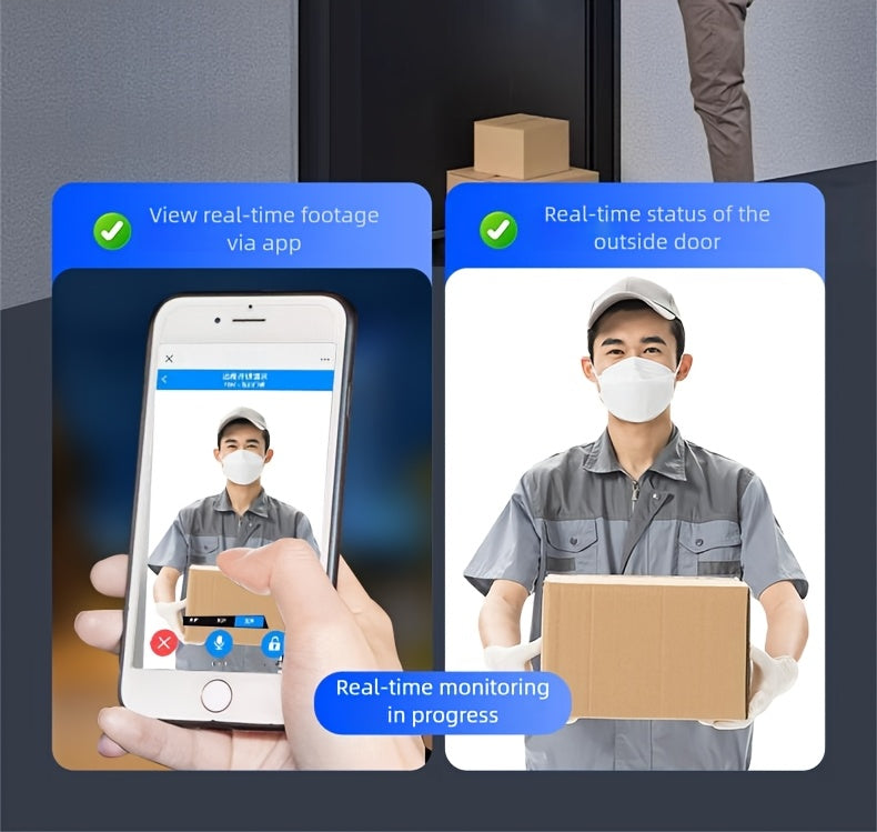 Modern AI Smart Lock with 3D Facial & Fingerprint/Palm Vein Biometric Entry, Keyless Door Lock Suitable for Home/Office, Remote Video Intercom System, Mobile App, Password/Key Entry, Smart Door Lock for Apartments