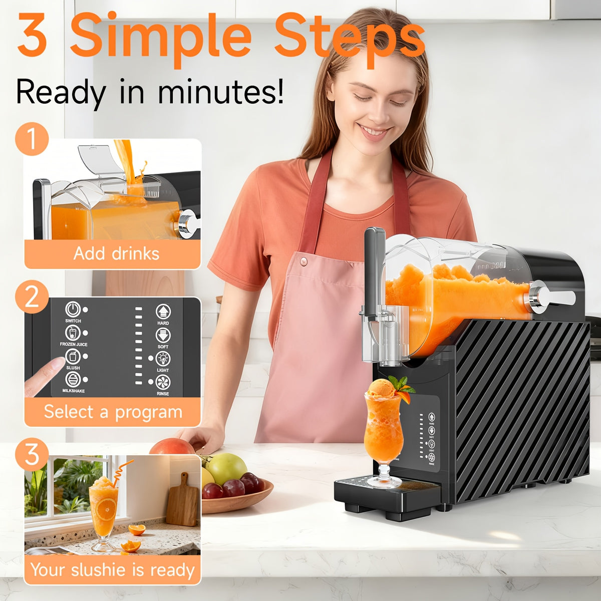 76oz Smoothie Maker, Self-Cleaning Function, 3 Preset Programs, LED Display, Quiet Mixing, No Ice Needed, Ideal for Making Milkshakes, Margaritas And Other Beverages