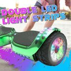 6.5-Inch Hoverboard with 10-Mile Range and 7 MPH Top Speed, Self-Balancing Electric Scooter with Dual Motors, Portable Design and Smooth Riding Performance. The compact 6.5-inch wheels provide responsive handling and easy control, while the rechargeable b