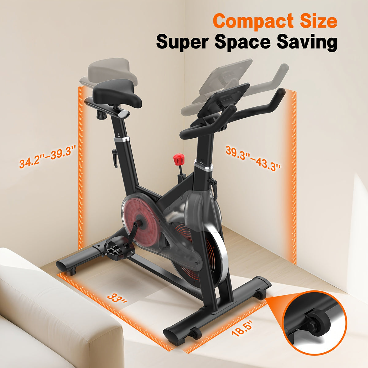 Exercise Bike: 330 Lbs Weight, Stationary Exercise Bike Exercise Bike for Home,Adjustable Magnetic Silent Belt Drive,Indoor Cycling Bike for Home, Suitable for Home Gyms,Rehabilitation Training Scenarios, Christmas Gifts
