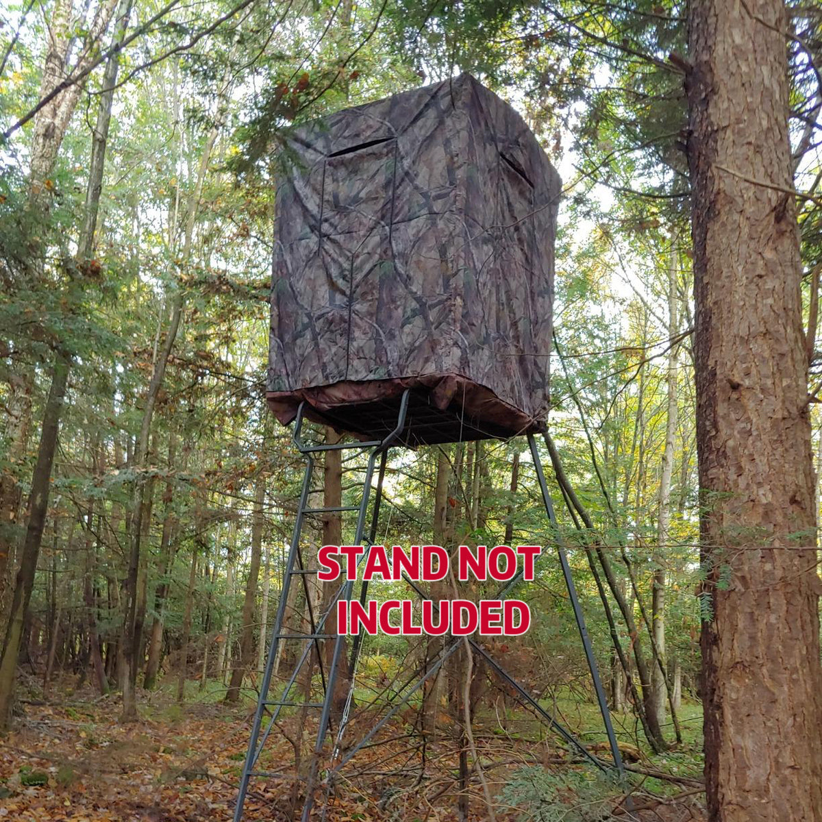 Muddy Steel 7 Foot Tall Quad Pod Hunting Blind Cover w/ 4 Zippered Windows, Camouflage (Stand Not Included)