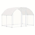 Large Metal Chicken Coops For 20 Chickens Runs For Yard With Waterproof Cover Walk-in Chicken Pen 10'Lx6.6'Wx6.6'H Outdoor Backyard Farm Use Round Roof Poultry Coop For Yard Garden With Waterproof Anti-UV Cover For Hens, Ducks, Rabbits