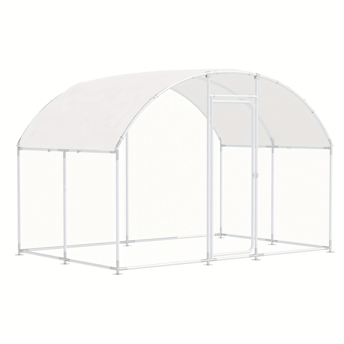 Large Metal Chicken Coops For 20 Chickens Runs For Yard With Waterproof Cover Walk-in Chicken Pen 10'Lx6.6'Wx6.6'H Outdoor Backyard Farm Use Round Roof Poultry Coop For Yard Garden With Waterproof Anti-UV Cover For Hens, Ducks, Rabbits
