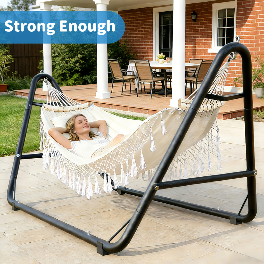Outdoor Hammock with a Sturdy Stand, Capable of Holding Up to 600 Lbs, Designed for Safety And Stability, Featuring an Anti-Rollover Design, Ideal for And Outdoor Use, Suitable for Backyards And Camping