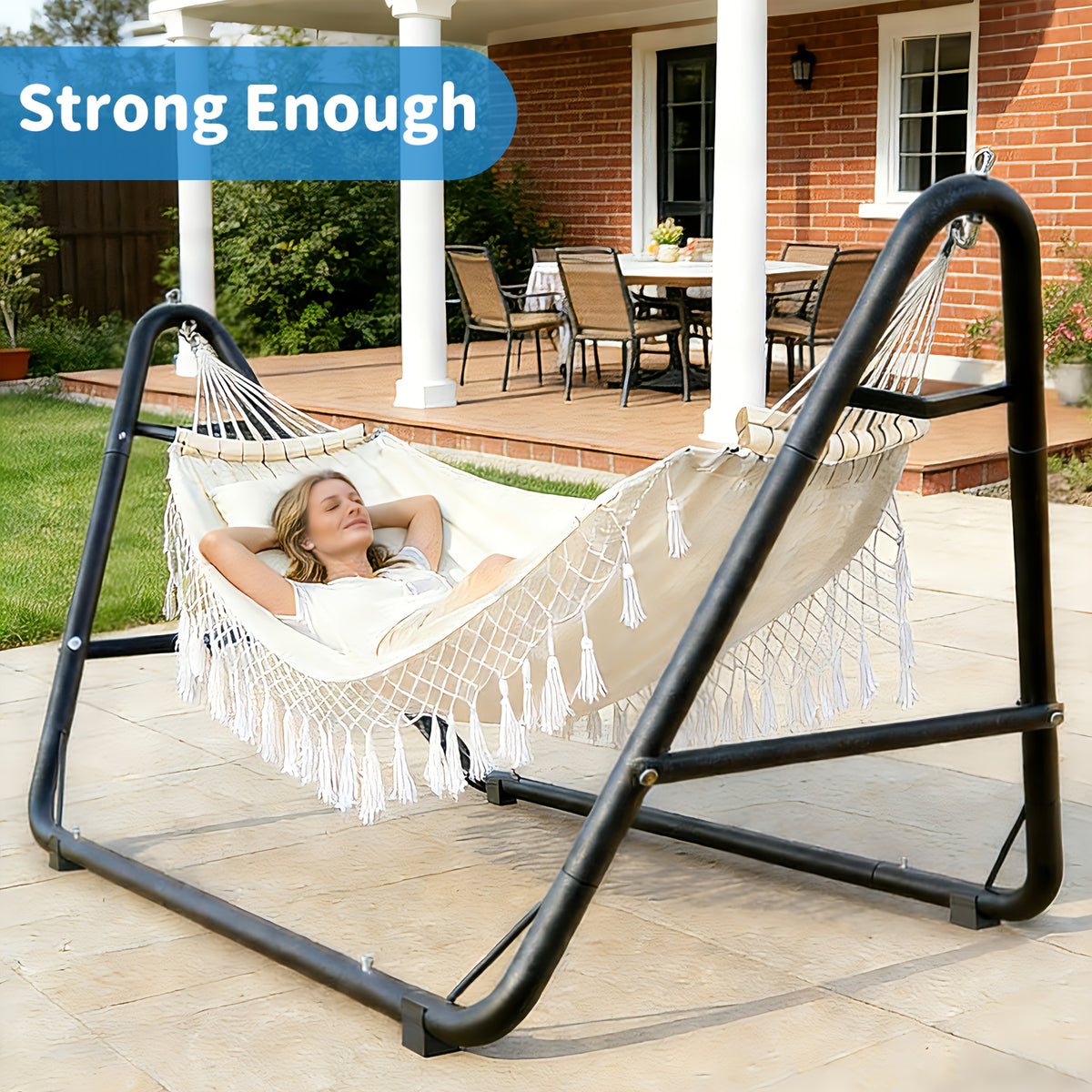 Outdoor Hammock with a Sturdy Stand, Capable of Holding Up to 600 Lbs, Designed for Safety And Stability, Featuring an Anti-Rollover Design, Ideal for And Outdoor Use, Suitable for Backyards And Camping