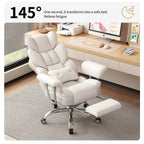 Executive Office Chair with Footrest — Oversized High-Back Recliner Rated to 500 lb for Home Desk Seating