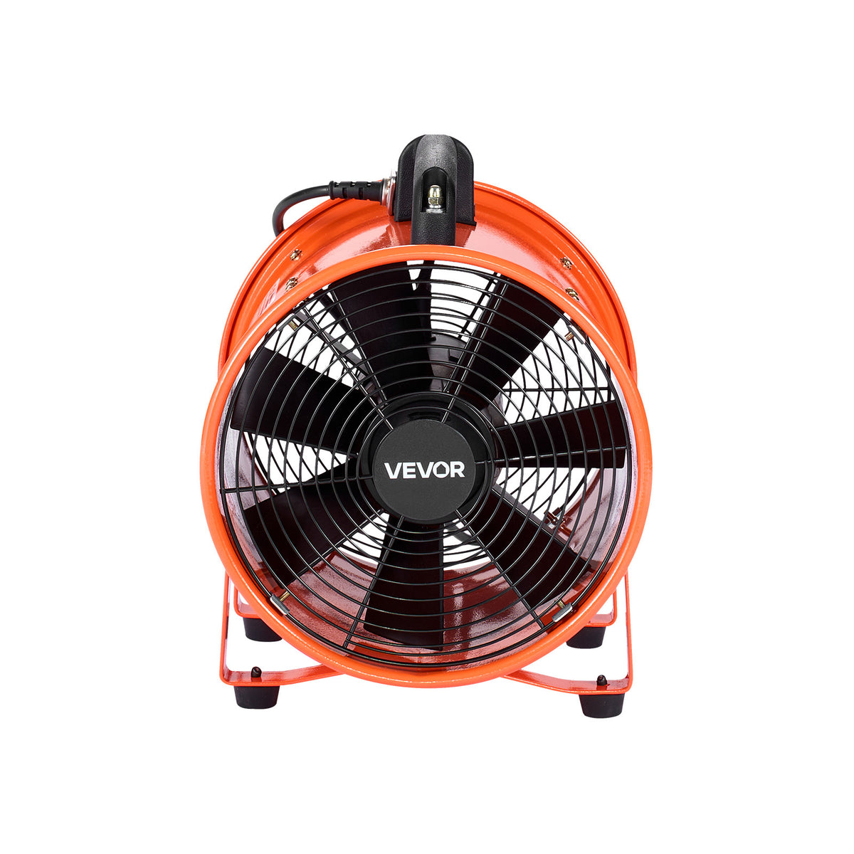 VEVOR 10 inch Portable Ventilator, 2 Speed Industrial Utility Blower Fan with 33ft Flexible Duct Hose, Exhaust Axial Fan for Basements, Workshops, Warehouses, and Confined Spaces, Orange