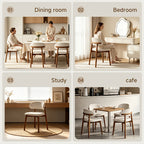 Medieval Modern Style Dining Chair Set (2pcs/4pcs Set) with Curved Backrest, Ergonomic Cushioned Chair Surface, Natural Wooden Legs with Adjustable Anti Slip Foot Pads, Sturdy Frame, Suitable for Kitchens, Restaurants, Cafes, And Dining Rooms