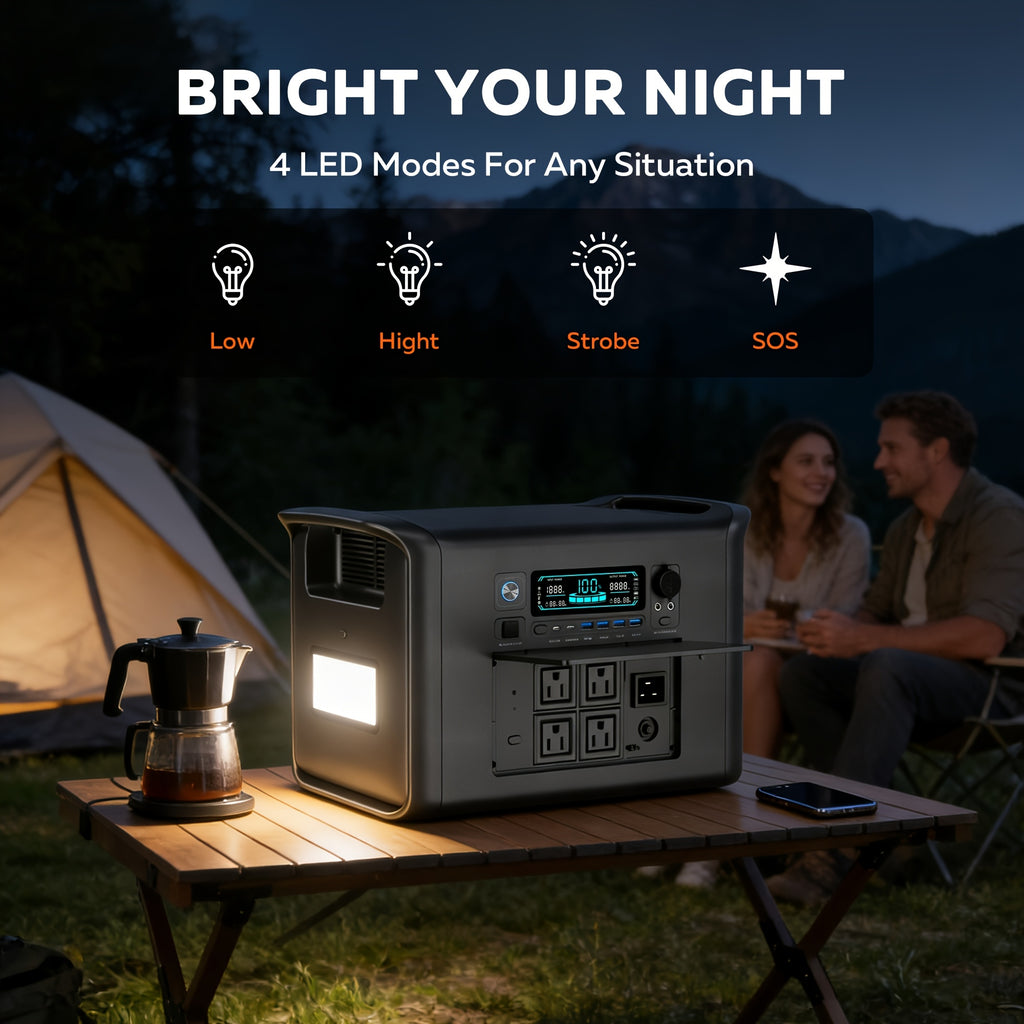 Ctolity 4800W Peak Portable Powerstation, 2400W Rate Power, UPS Function, Lifepo4 Battery, 400W/200W/100W Solar Panel Match with The Power Station, Solar Powered Survival Must Have, AP2000 2048Wh 2400W Power Station, XP1000 1024Wh 1600W, AP400 345Wh