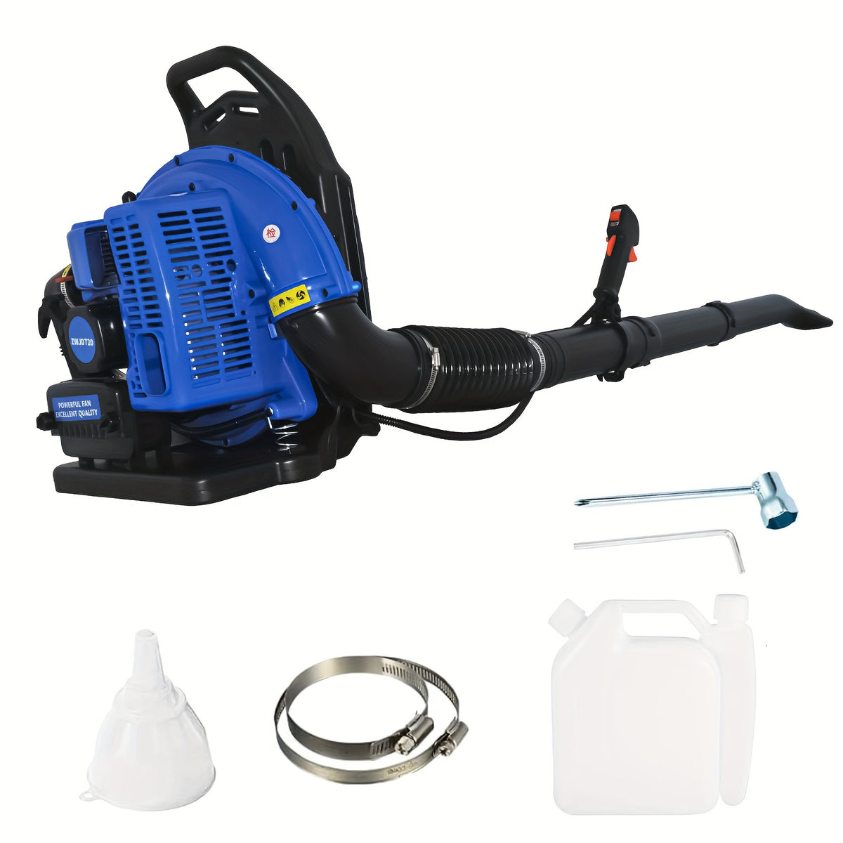 72CC Gas Leaf Blower, 3.6HP 2 Stroke Backpack Gas Blower, 665CFM High-Velocity Airflow, Grass Lawn Blower Air Cooling Gasoline Backpack Grass Blower, Snow Blower for Efficient Lawn & Debris Clearing