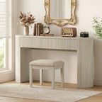 Console Table for Entryway or Behind the Sofa with Two Storage Drawers and a Clean Fluted Front Design