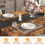 A Spacious Industrial Dining Table Designed for 6 to 8 Individuals, Measuring 71 Inches, Featuring a Robust Metal Frame And a Rustic Brown End, Perfect for Dining Rooms, Kitchens, Or Living Areas