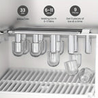 Black, White 3-in-1 Water Dispenser with Ice Maker (33LBS/Day), Hot & Cold, Child Safety Lock, Touch Control, for 3-5 Gal Bottles, Home & Office.