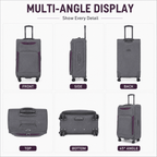 4-Piece Softside Expandable Luggage Set with Spinner Wheels, Lightweight Travel Suitcases with Telescopic Handle, Nested Storage Design