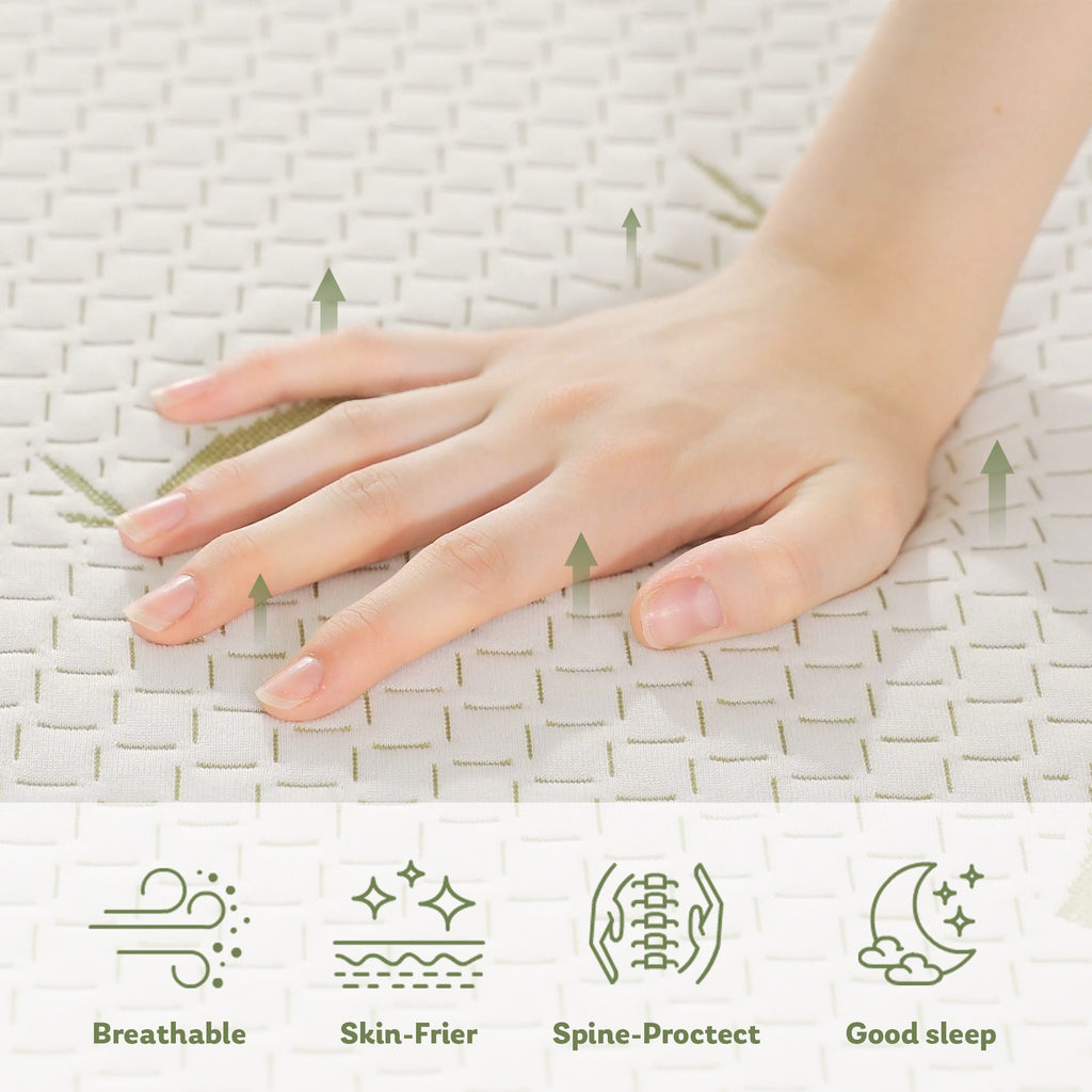 Dyonery 6/8/10 lnch Memory Foam Mattress, Green Tea Gel Infused Mattress in a Box, Breathable Bamboo Cover, Twin Full Queen King Size