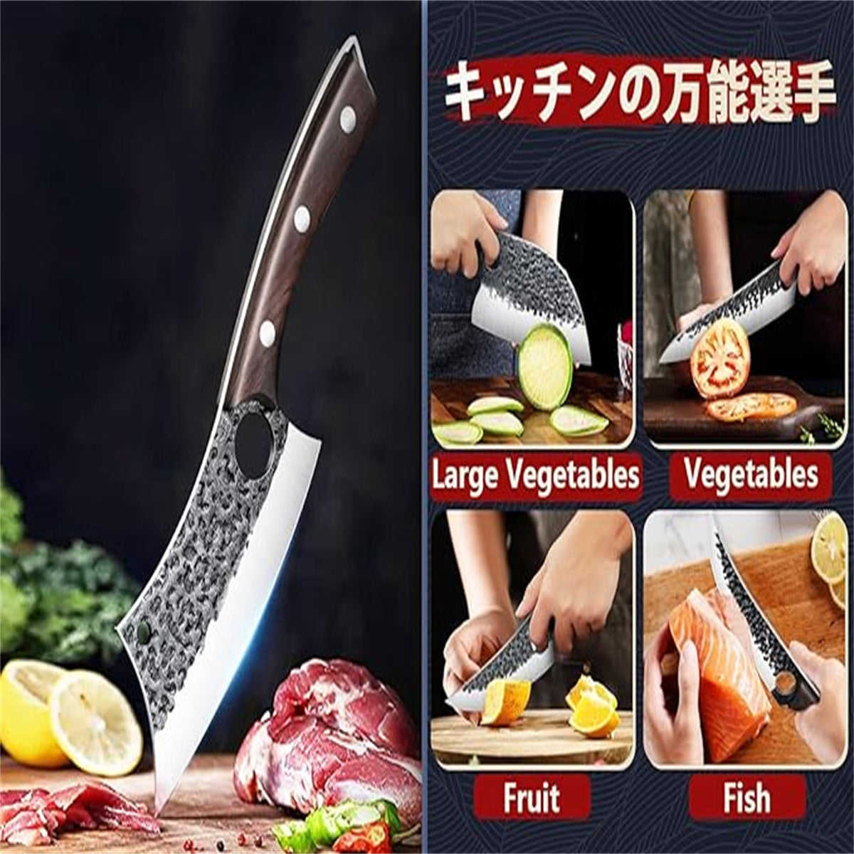 Serbian Chef Knife Set, Hand Forged Butcher Knife 15 Pcs Set with Knife Bag, Kitchen Knife Set, Meat Cutting Knife, Chest Trimming Knife, Christmas Gift for Men