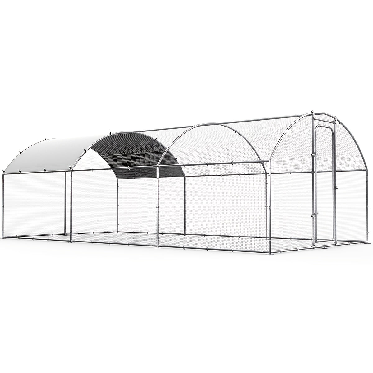 SNDM Chicken Coop Large Metal Chicken Run Upgrade Wire Mesh Chicken Pen with Water-Resident And Anti-Uv Cover, Duck Rabbit House Outdoor