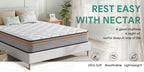 10/12 Inch Full Queen Size Memory Foam Mattress | Ergonomically Designed, Medium Firm Hybrid Mattress Featuring Pocket Springs, Grey Quilted Cover, Fire-Resistant