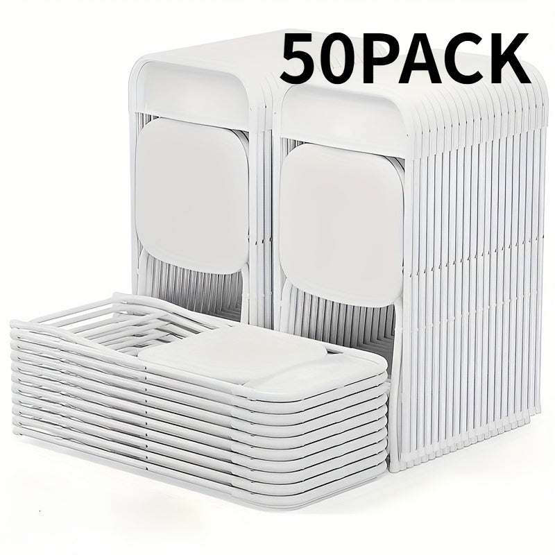 100/50/20 Pack Office Folding Chairs, Indoor/Outdoor Folding Chairs, Reinforced Plastic Seats With 350lb Weight Capacity, Commercial-Grade Stackable Seating, For Offices, Conference Rooms, Weddings