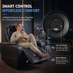 Power Recliner Chair with USB Ports And Cup Holders - Overstuffed Electric Home Theater Seating Faux Leather Reclining Furniture with Hidden Arm Storage, Easy to Clean (Black)
