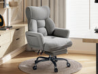 Big Tall Office Chair, Flip Armrests For Pets & Cross Legged Sitting, Adjustable Back & Footrest, Comfortable Fabric Executive Ergonomic Chair For Office, Study, Meeting Room, Pink, White, Black, Grey