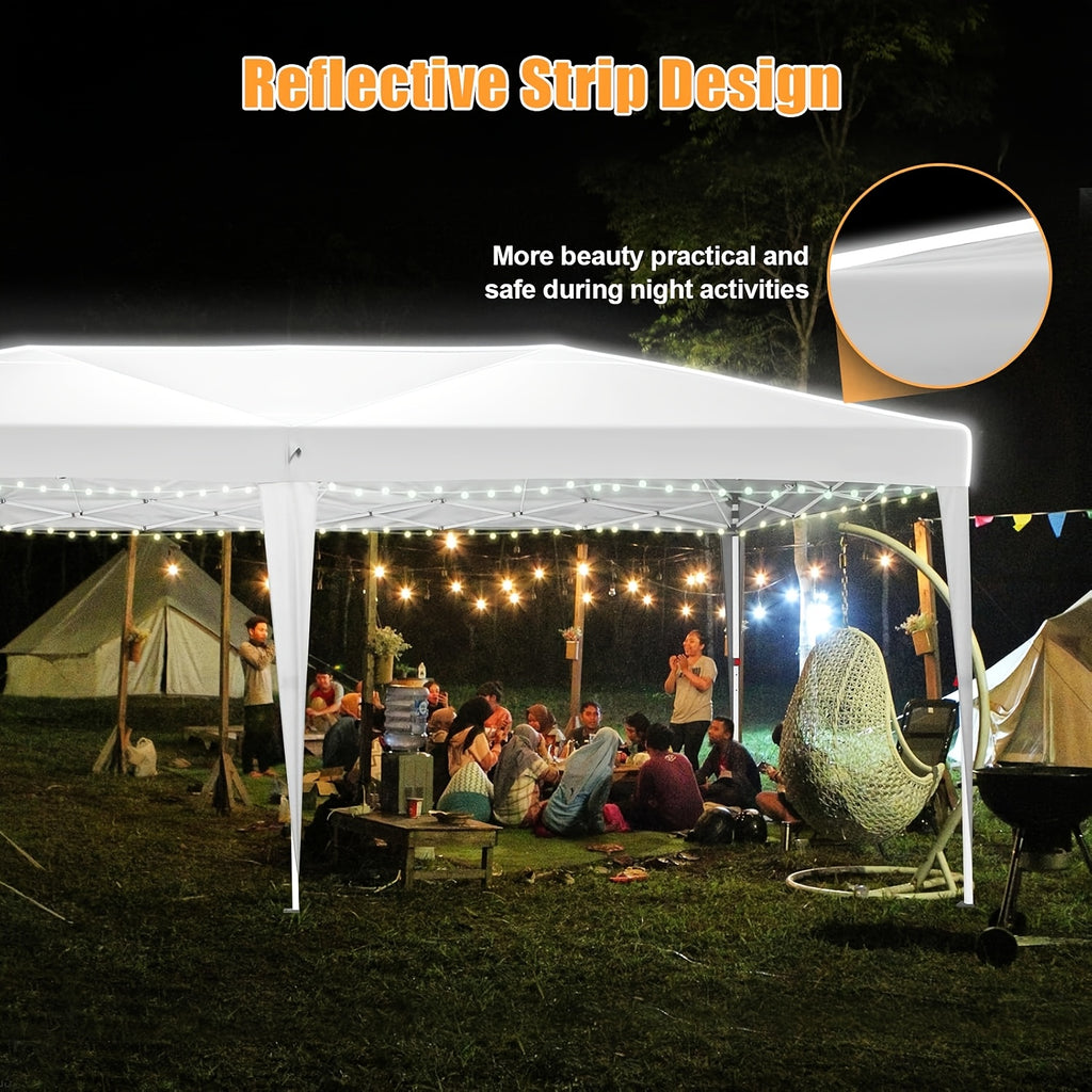 10X20Ft Heavy Duty Canopy, Pop-Up Design with 6 Side Walls, Suitable for Party Events Weddings, Roller Pack, Upgraded Thickened Hexagonal Legs