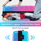 Merax Luggage Sets 3pcs, Hardside Expandable Suitcase Set with Spinner Wheels, Lightweight Gradient Color Luggage 20+24+28in