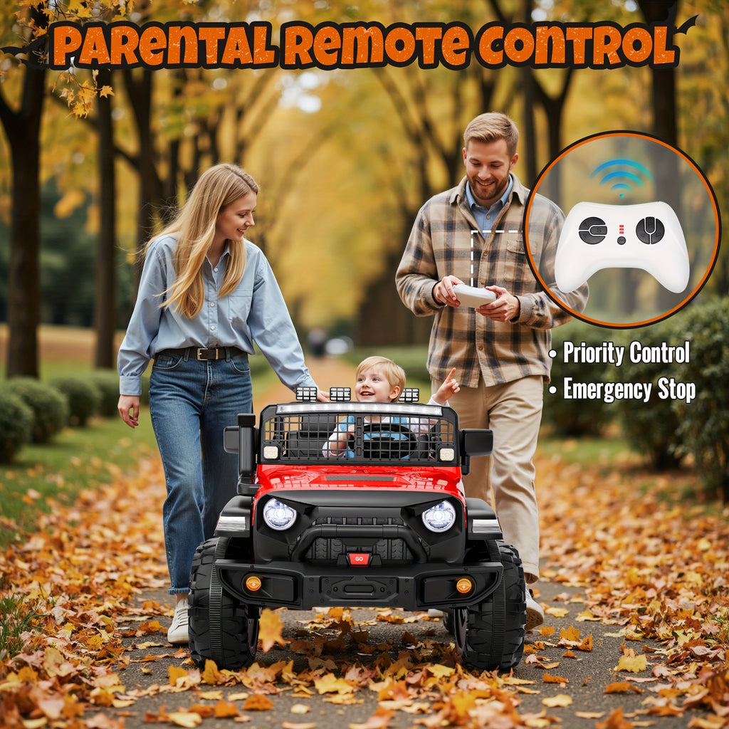 24V 4WD Kids Ride-On UTV Car with Parent Remote Control, 2-Seater, Music, LED Lights, All-Terrain Vehicle for Outdoor Fun, Ideal Gift for Boys And Girls