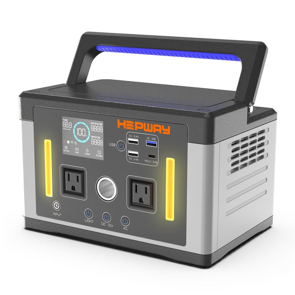 2400W Peak Solar Generator, Portable Power Station 700W 577Wh Backup Battery Pure Sine Wave with 120V AC Output Car Outlets PD 60W QC3.0, Refrigerator Mode Power Supply Bank for Camping, RVs, Blackout, CPAP, Black Friday, Thanksgiving, Christmas