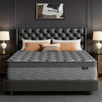 8/10/12 Inch Mattress in Twin, Full, Queen, And King Sizes - Ergonomically Designed, Medium Firm Hybrid Mattress, Offering Luxurious Comfort with Pocket Springs, Grey Quilted Cover, Bed Mattresses