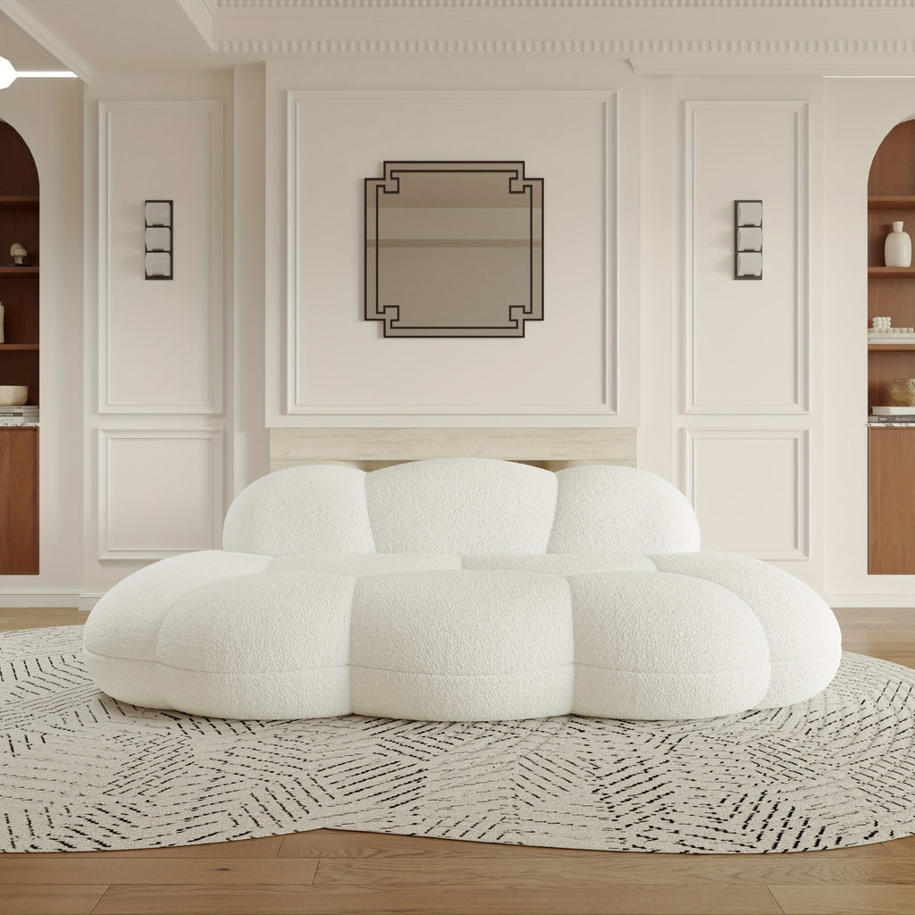 Cloud Shaped Couches for Living Room, Modern Comfy Compressed Sofa, Cloud Shaped Leisure Sofa, Upholstered Couch for Bedroom, Apartment, Small Space (No Installation Required)