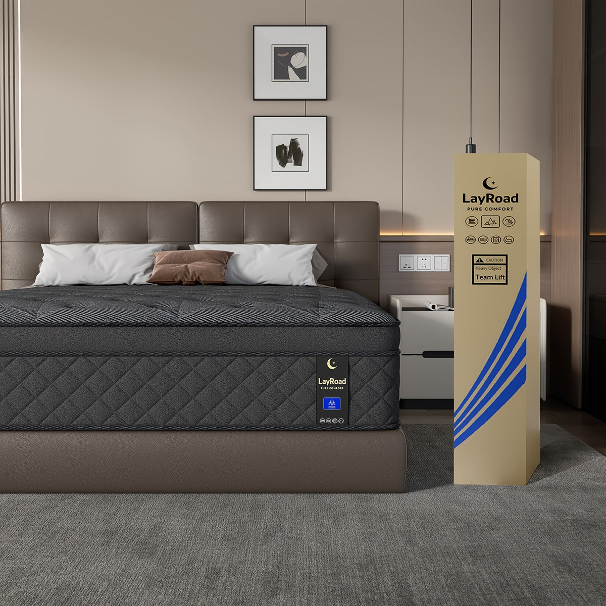 Queen Mattress 12/14 Inch Twin, Full, Queen, King Size, Mattress Memony Foam And Spring, Medium Firm Mattress for Cooling, Pressure Relief, Edge Support & Motion Isolation Boxed